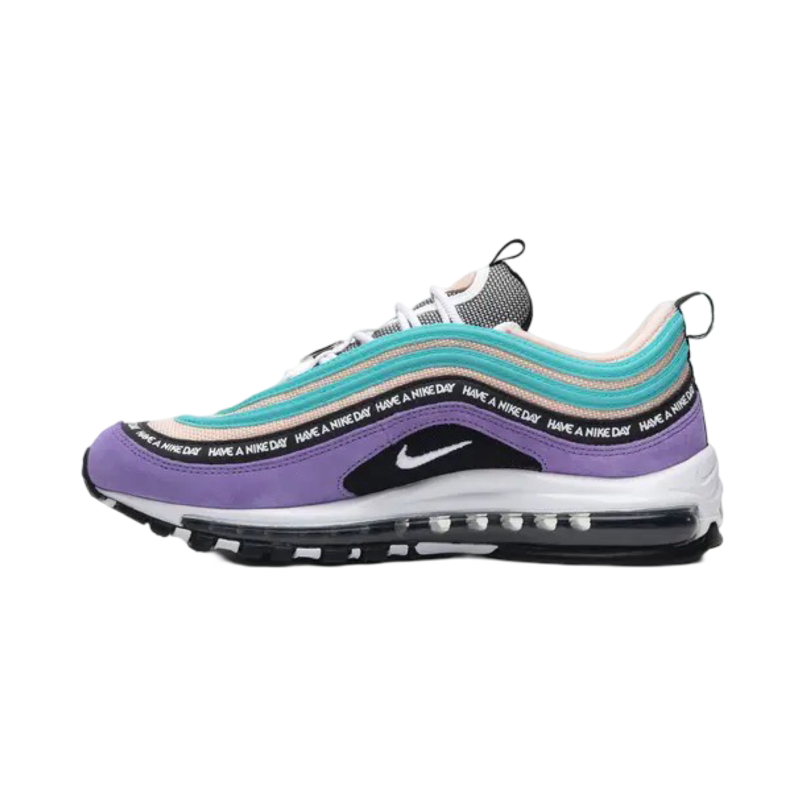 Nike Air Max 97 'Have A Nike Day' Sneakers - Black/Clear Emerald/White Running Shoes for Men & Women | Perfect for Jogging, Gym Workouts & Casual Streetwear