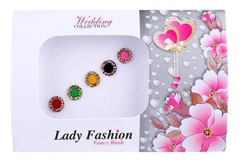 TRIOHOMES 6-Pack Multicolor Bindi Set for Women & Girls - Perfect for Diwali, Weddings, and Festive Occasions