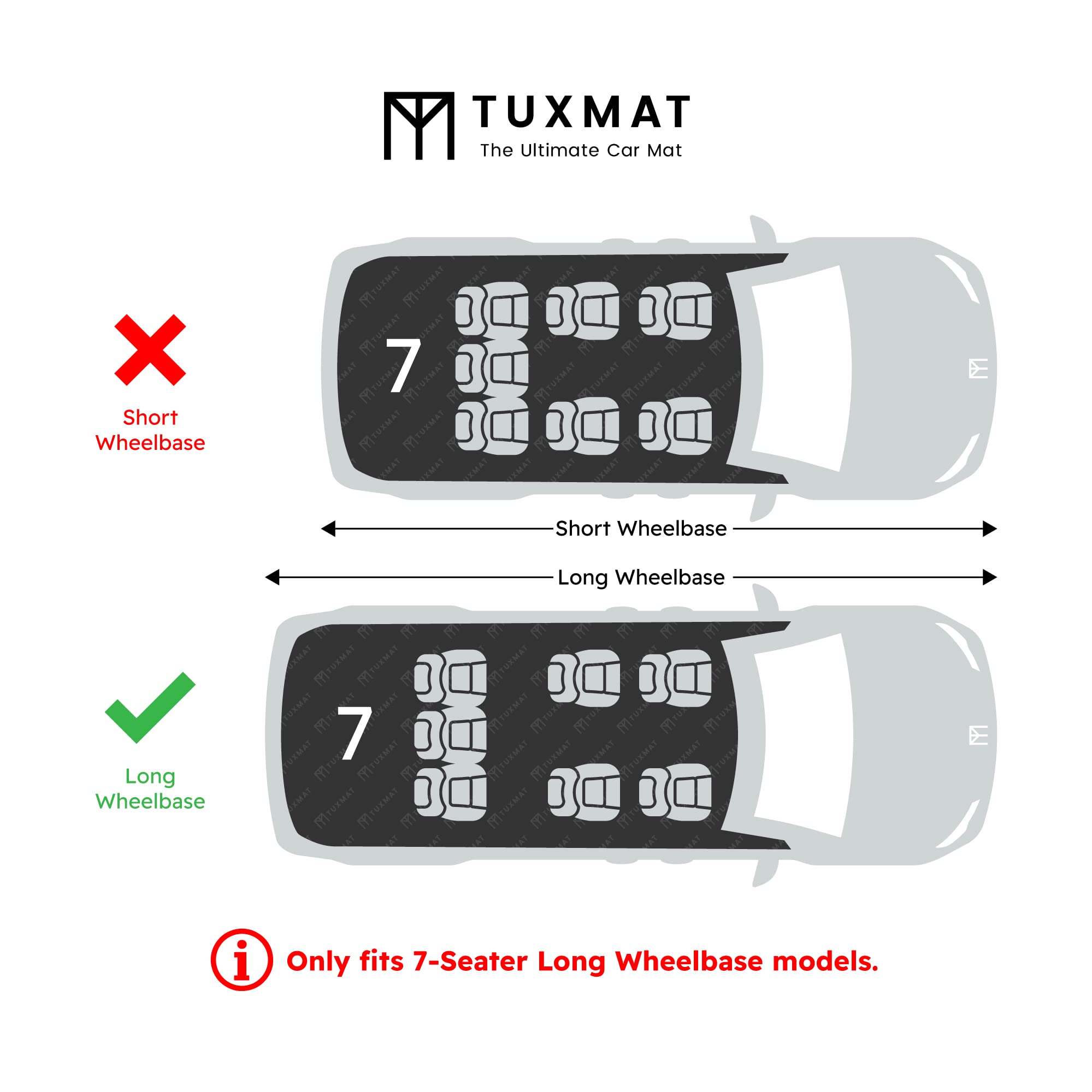 Premium TuxMat Custom Floor Mats for 2021-2025 Cadillac Escalade ESV 7-Seater - All-Weather Protection with Maximum Coverage - Laser-Measured Perfect Fit - Complete Set (1st, 2nd & 3rd Row) - Ideal for Family Road Trips, Winter Driving & Luxury SUV Protection