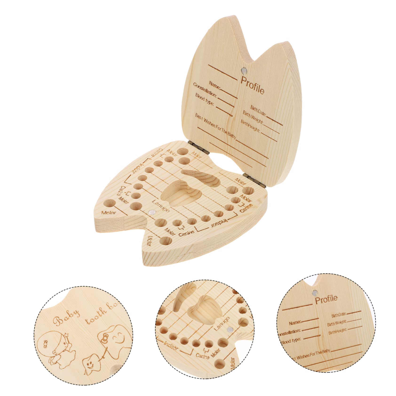 ULDIGI Wooden Tooth Fairy Box for Kids - Children's Tooth Storage Case & Memory Keepsake - Perfect for Tooth Fairy Visits and Childhood Milestones