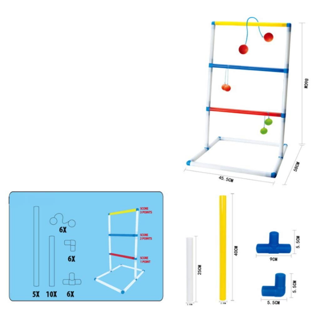 2X Ladder Ball Game Set - Outdoor Toss Game for Backyard, Beach & Tailgating - Fun Golf Ball Ladder Toss for Adults & Kids - Perfect for BBQ, Camping & Family Gatherings