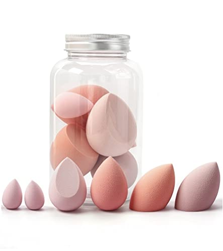 **Sunaina 6-Piece Makeup Sponge Set with Egg Case – Soft Beauty Blender for Liquid Foundation & Powder, Latex-Free Wet & Dry Use (4 Large + 2 Mini) – Peach Shades – Perfect for Travel & Everyday Makeup Application**