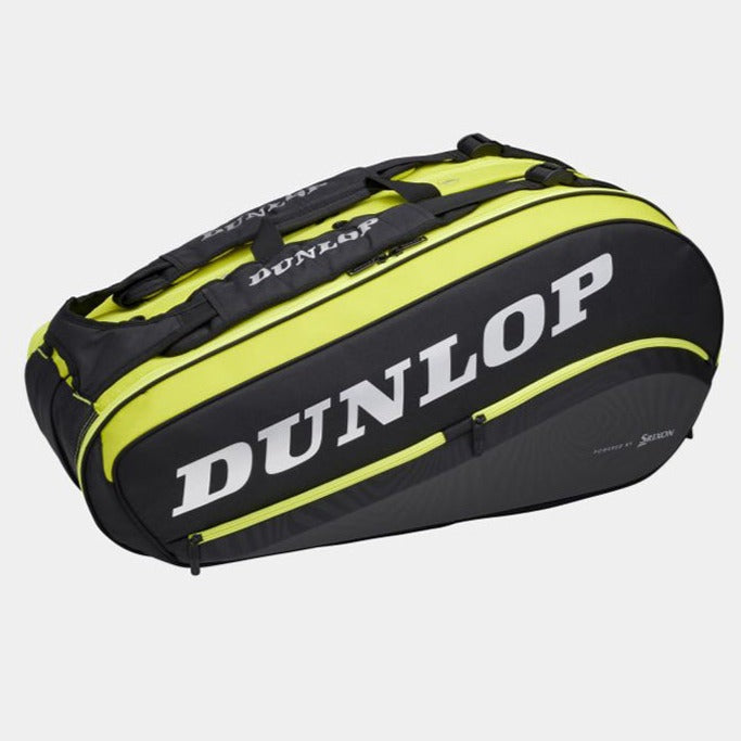 Dunlop SX Performance Thermo 8-Pack Tennis Racquet Bag - Black/Yellow | Pro Tennis Gear for Players & Coaches | Perfect for Tournaments, Training & Travel