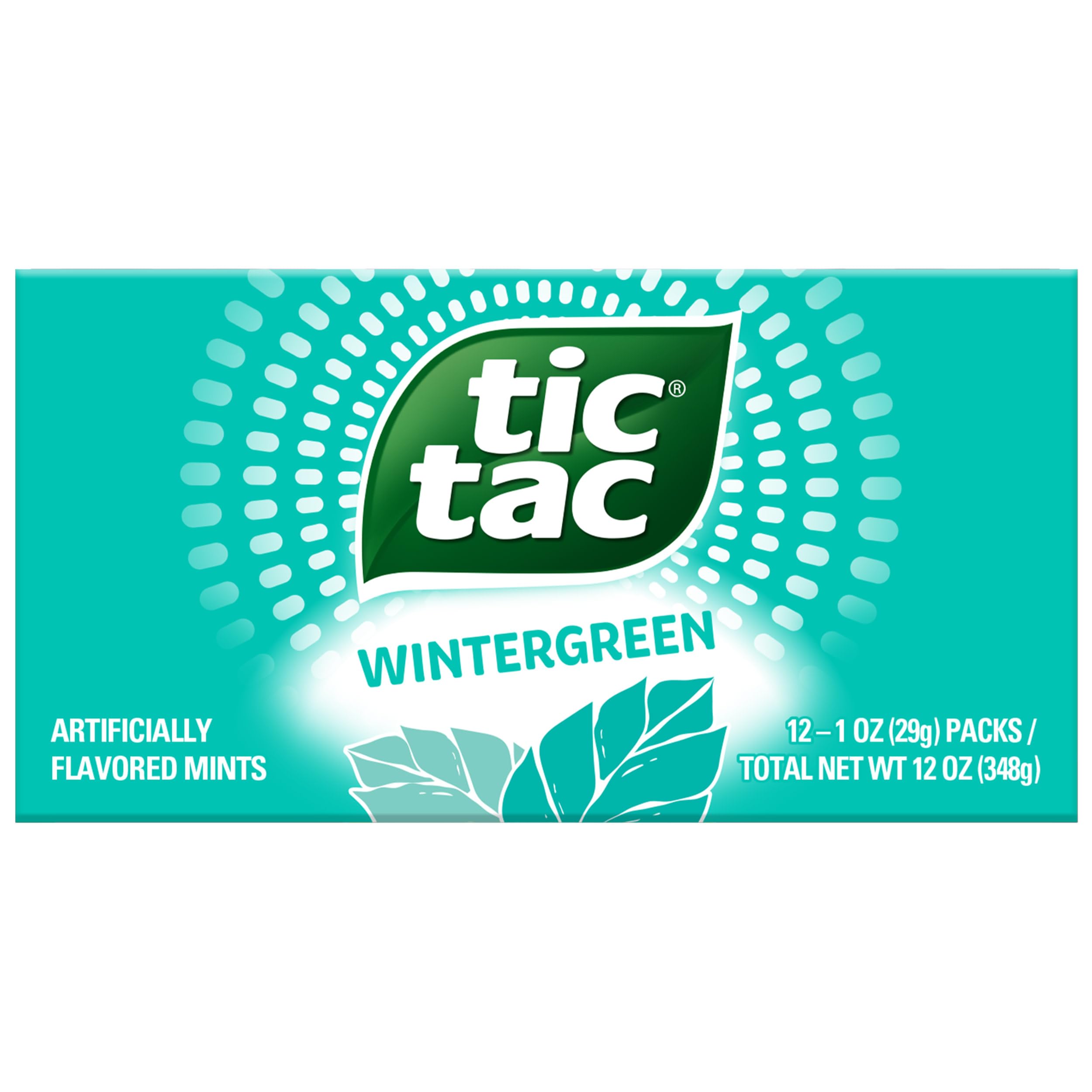 Tic Tac Wintergreen Breath Mints - 12 Pack Bulk (1 Oz Each) | Fresh On-The-Go Mint Refresher for Work, Travel & After Meals