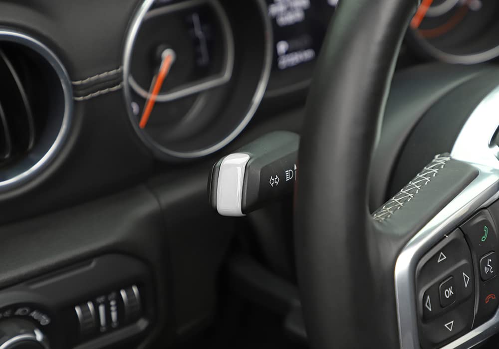 Jeep Wrangler JL & Gladiator JT 2018+ Interior Mouldings - White Turn Signal/Wiper Control Stalk Decor Cover Trim | Upgrade Your Jeep's Cabin Style for Off-Road Adventures & Daily Driving