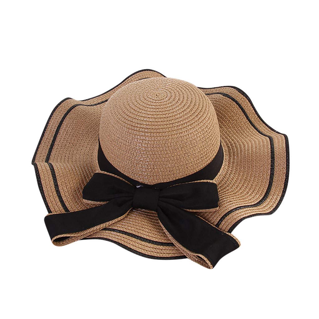 Stylish Women's Black Fedora Hat - Jazz & Panama Style Sunshade Beach Hat with Brim - Gangster & Baseball Cap for Outdoor, Summer, Travel & Fashion Accessories
