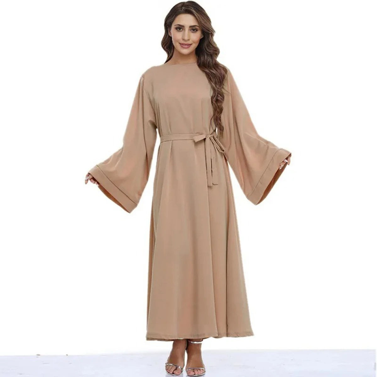 Muslim Women's Classic Solid Color Plain Abaya Dress - Modest Islamic Prayer Dress for Daily Wear & Special Occasions