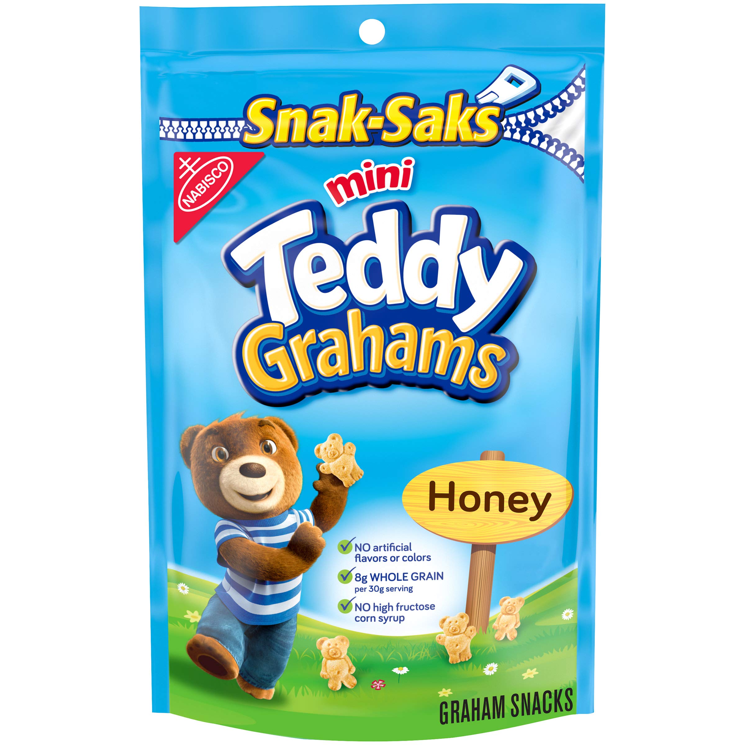 Teddy Grahams Honey Graham Snacks - 8oz Bag | Crunchy Honey Flavored Cookies for Kids Lunch, School Snacks & On-the-Go Treats
