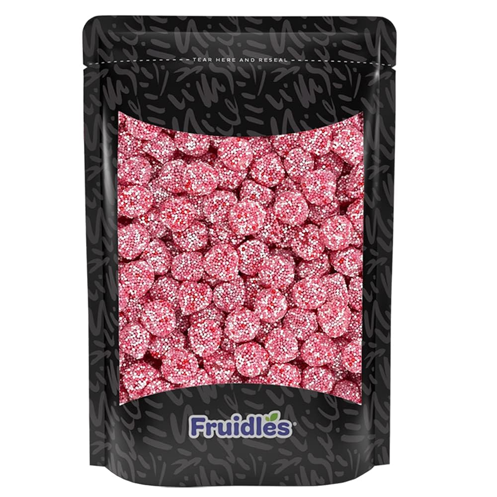 Pink Berry Gummy Candy - 1lb Nonpareils Coated Gummy Bears | Sweet & Chewy Candy for Parties, Movie Nights & Gift Baskets