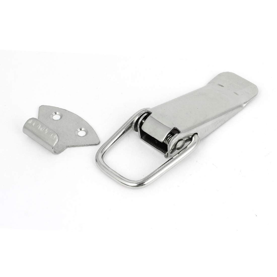 Premium Stainless Steel Toolbox with Wood Feature - 65mm Silver Tone Latch Hasp Set | Durable & Reliable Storage Solution for Tools, Crafts, and DIY Projects | Perfect for Workshops, Garages, and Home Organization