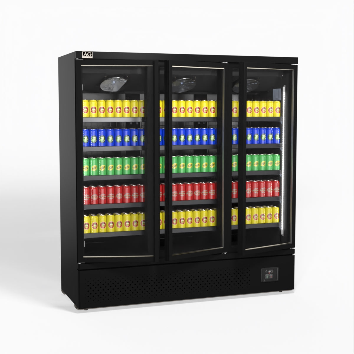 AG Supermarket 3 Glass Door Commercial Upright Display Refrigerator 1539L (54.3 cu ft) - CSB1500 for Grocery Stores, Restaurants & Convenience Shops