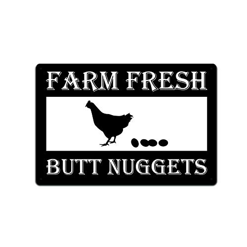 Vintage Tin Signs for Kitchen Decor - Retro Rustic Metal Wall Art Made in USA - 12x8 Inch Farmhouse Chicken Coop & Barn Decor - Perfect for Country Kitchen, Cafe, Diner, or Man Cave Wall Decoration
