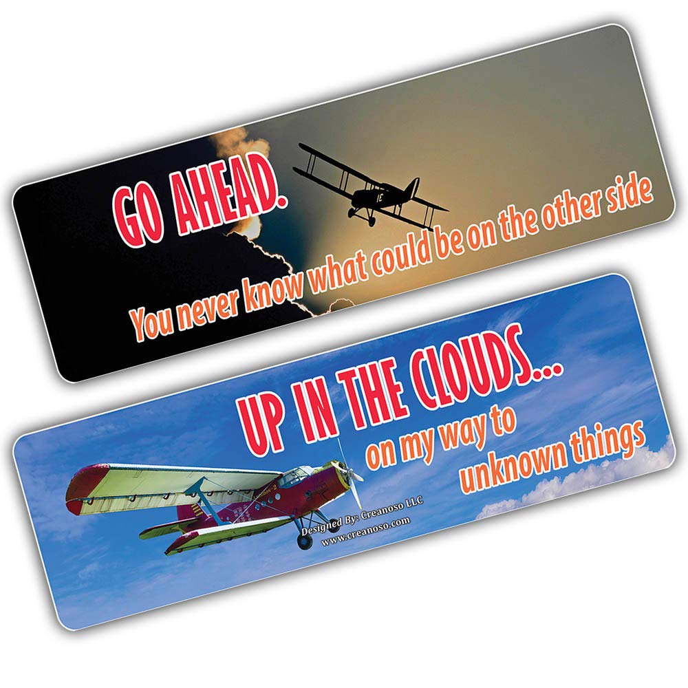 Creanoso 12-Pack Inspirational Travel Bookmarks for Airplane Journeys - Premium Clip Card Gifts for Travelers, Tourists, Adults & Teens - Bulk Assorted Reading Accessories (Perfect for Vacation Reading, Book Club Gifts & Travel Souvenirs)