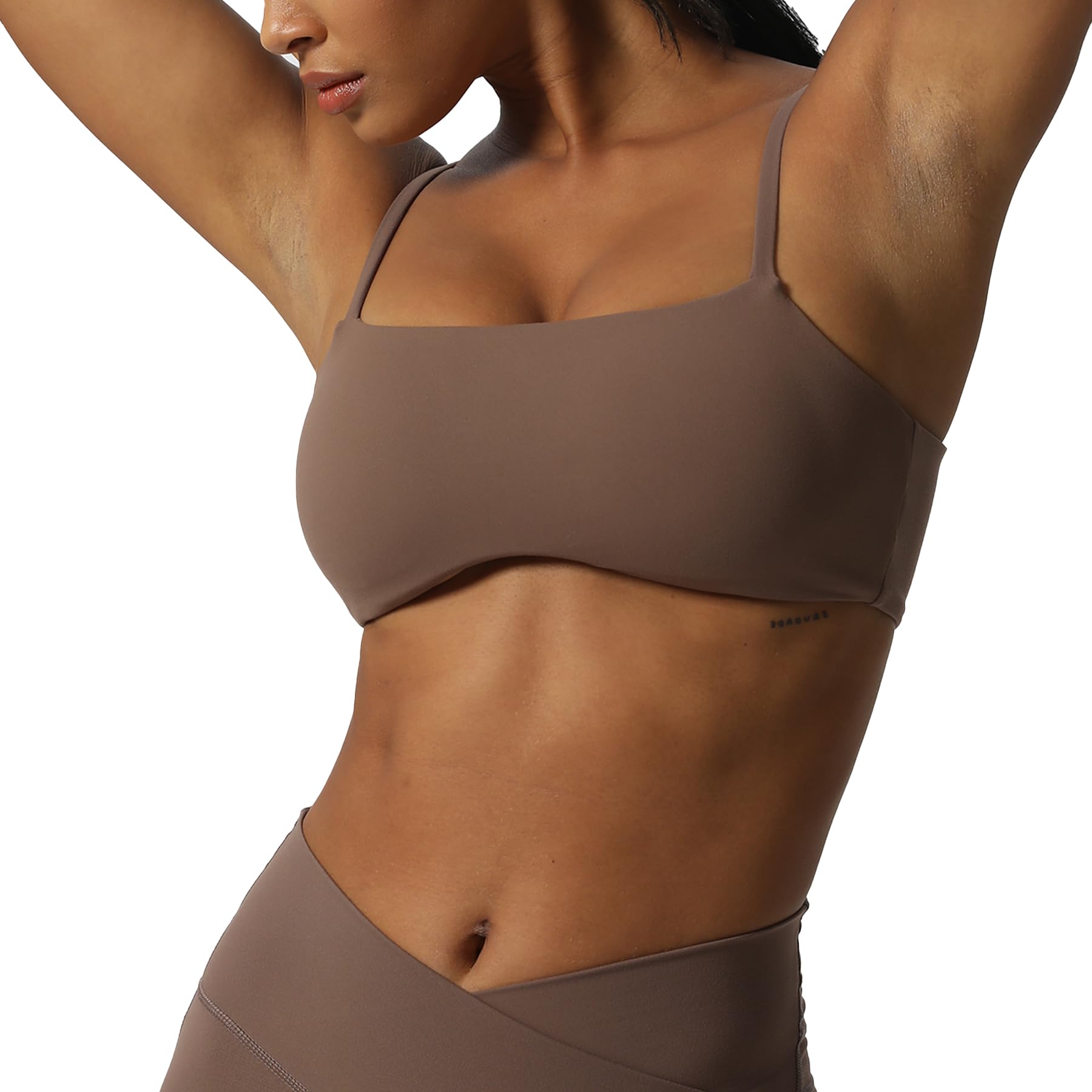 Aoxjox Women's Workout Sports Bra - Seamless Bandeau Crop Top for Yoga, Running, Fitness & Training - Breathable & Supportive Activewear for Gym & Outdoor Exercise
