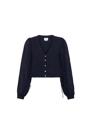 NYDIA Women's Navy Blouse - Elegant Casual Top for Work, Office & Everyday Wear | Comfortable & Stylish Fashion Apparel