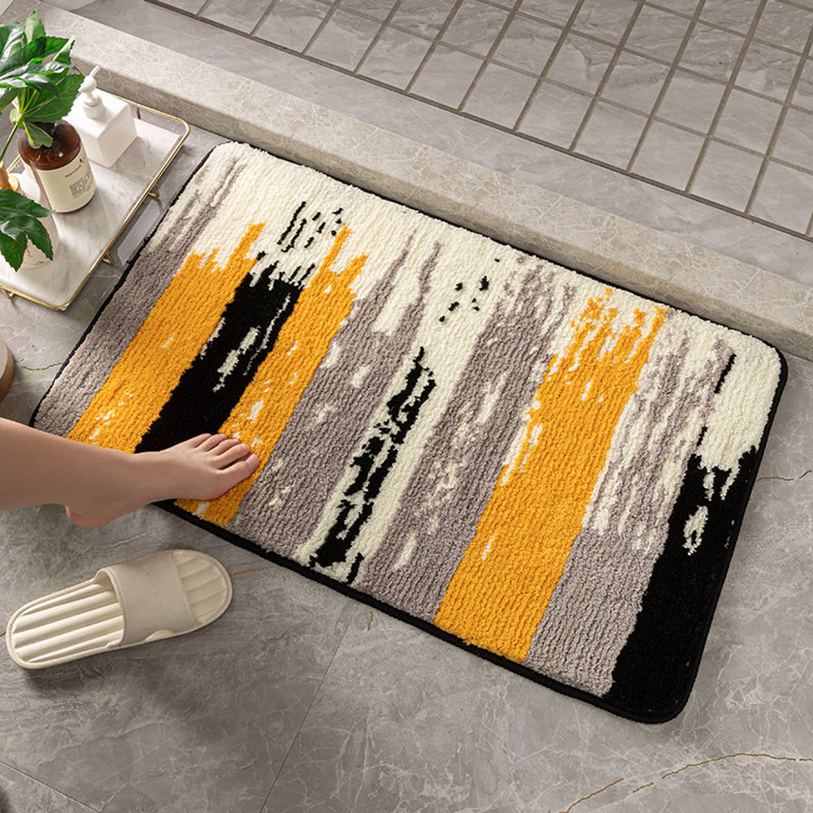 **Non-Slip Microfiber Bath Mat - Ultra Soft, Absorbent & Machine Washable Shower Mat (50x80cm) - Perfect for Bathroom, Spa & Home Decor**