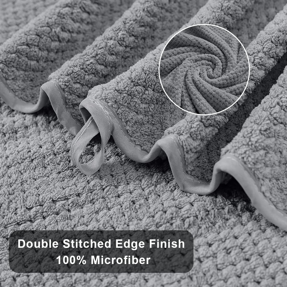 Hailea Gray Bath Towels Set 35x70 Inches - 600 GSM Luxury Oversized Bath Sheets, Extra Large Microfiber Quick Dry Towels - Super Soft, Highly Absorbent for Spa, Hotel & Home Bathroom (4-Pack) - Perfect for Showers, Beach, Gym & Guest Use