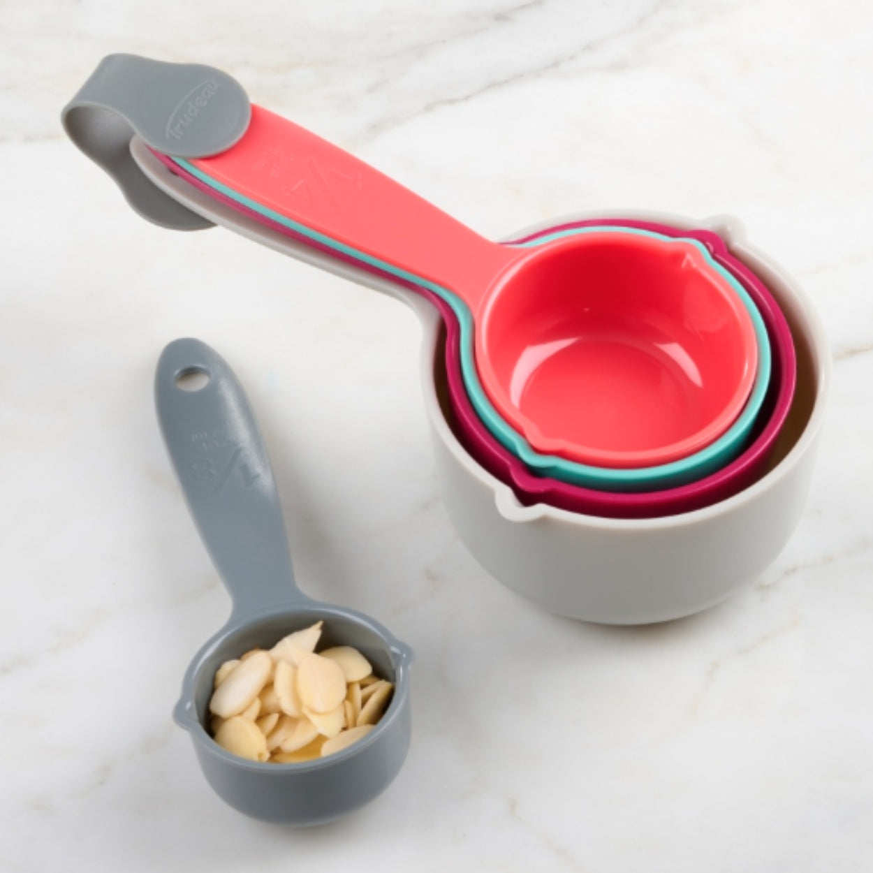 Premium 5-Piece Measuring Cups Set by Trudeau - Colorful Kitchen Essentials for Baking & Cooking | Durable & Stackable Design for Easy Storage