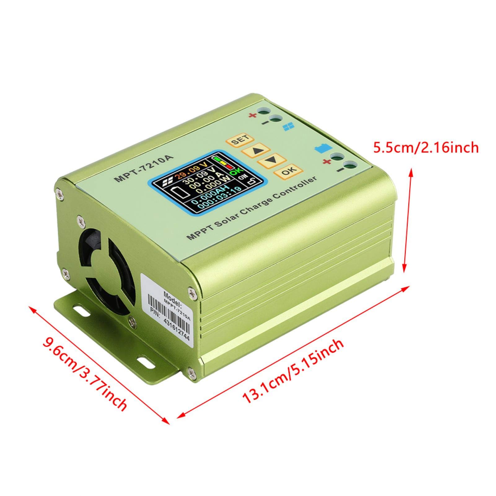 MPPT Solar Charge Controller 12V-60V, 7210A LCD Display Regulator for Lithium Battery, Solar Panel System - Perfect for Off-Grid, RV, Marine & Home Energy Storage