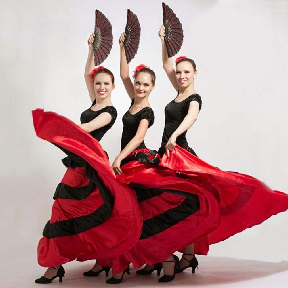 Lontakids Women's Spanish Bull Dance Skirt - Big Swing Flamenco Belly Dance Costume for Performances, Parties & Festivals