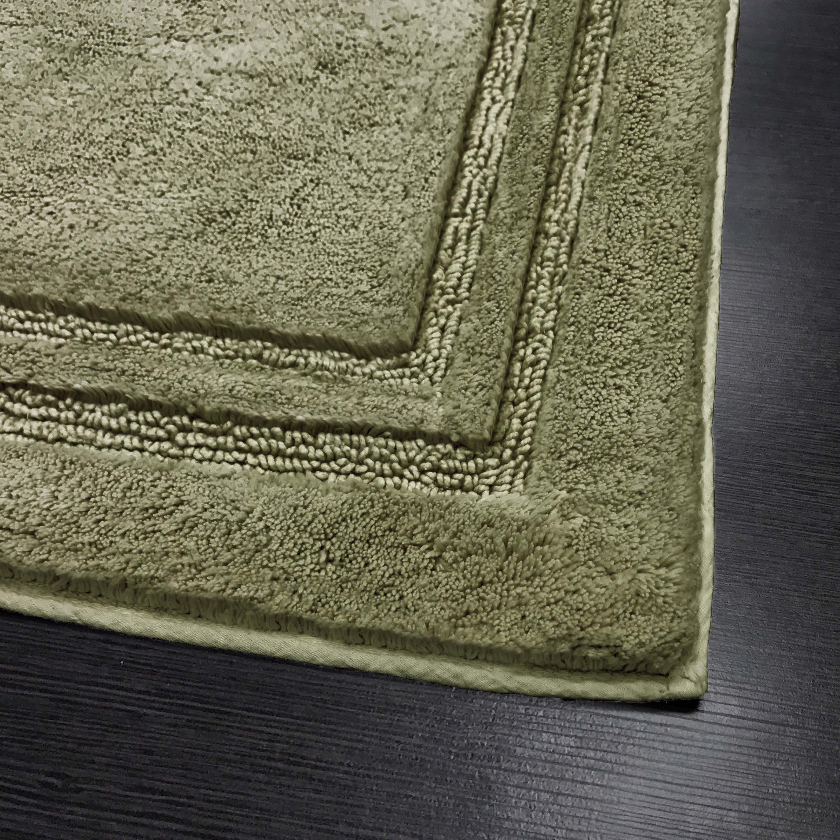 Premium Cotton Non-Slip 2-Piece Bath Rug Set - Soft Absorbent Bathroom Mat for Shower, Tub & Vanity Area - Machine Washable Bath Mats for Safety and Comfort