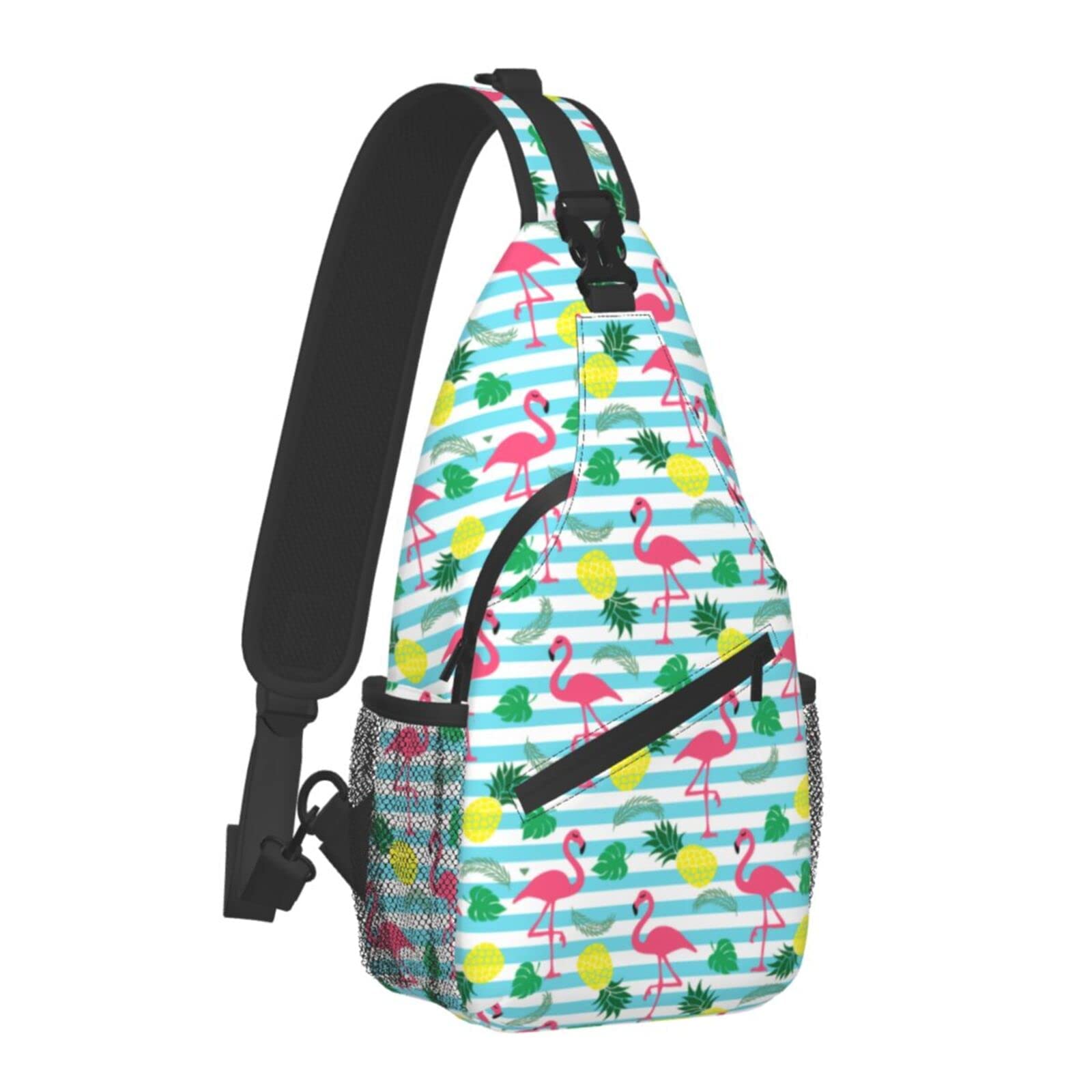 Flamingo Sling Bag - Lightweight Crossbody Backpack for Hiking & Travel - Waterproof Chest Shoulder Bag for Women & Men - Perfect for Outdoor Adventures, Commuting & Daily Use