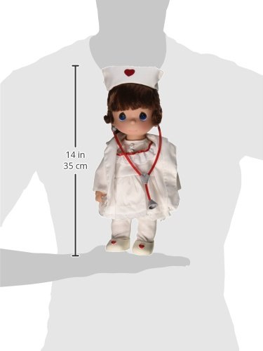 Precious Moments The Doll Maker Linda Rick Loving Touch Nurse 12-inch Brunette Doll - Perfect Gift for Collectors, Nurses & Special Occasions
