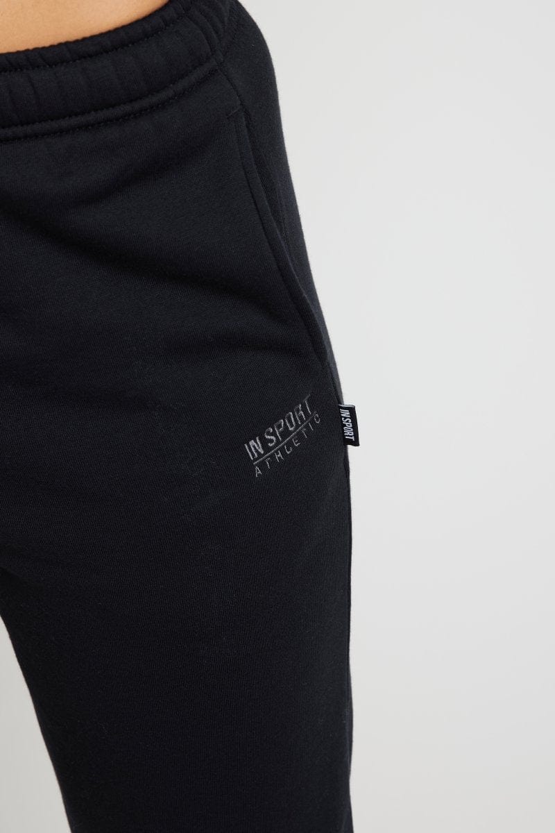 INSPORT Unisex Alaska Black Elastic Leg Track Pants - Comfortable & Stylish Workout Joggers for Men & Women - Perfect for Running, Gym, Yoga & Casual Wear