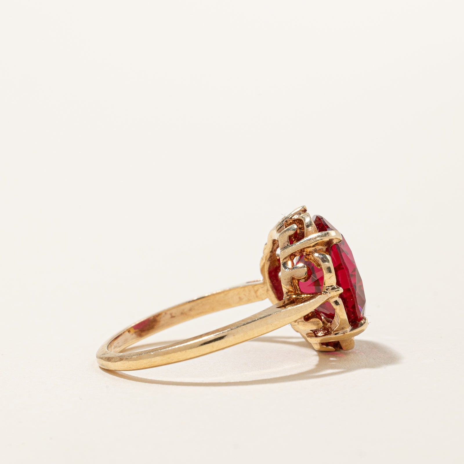 6.00ct Synthetic Ruby Cocktail Ring - Size 5.75 - Elegant Statement Jewelry for Evening Parties & Special Occasions