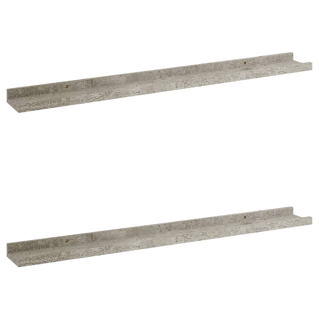 2-Pack Floating Wall Shelves Set - Concrete Gray 31.5