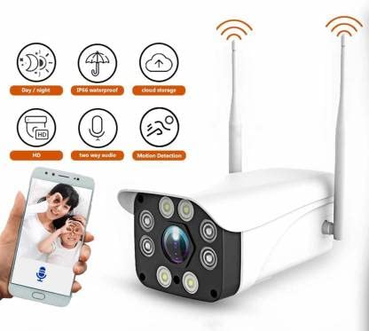 FAVONE Bullet Wireless WiFi IP Camera 1080p Full HD - Smart Security Camera with Motion Detection, Night Vision & Two-Way Audio | Indoor/Outdoor Surveillance for Home, Office & Business (128GB, 1 Channel) | LAN & WAN Connectivity - V380 Pro Model