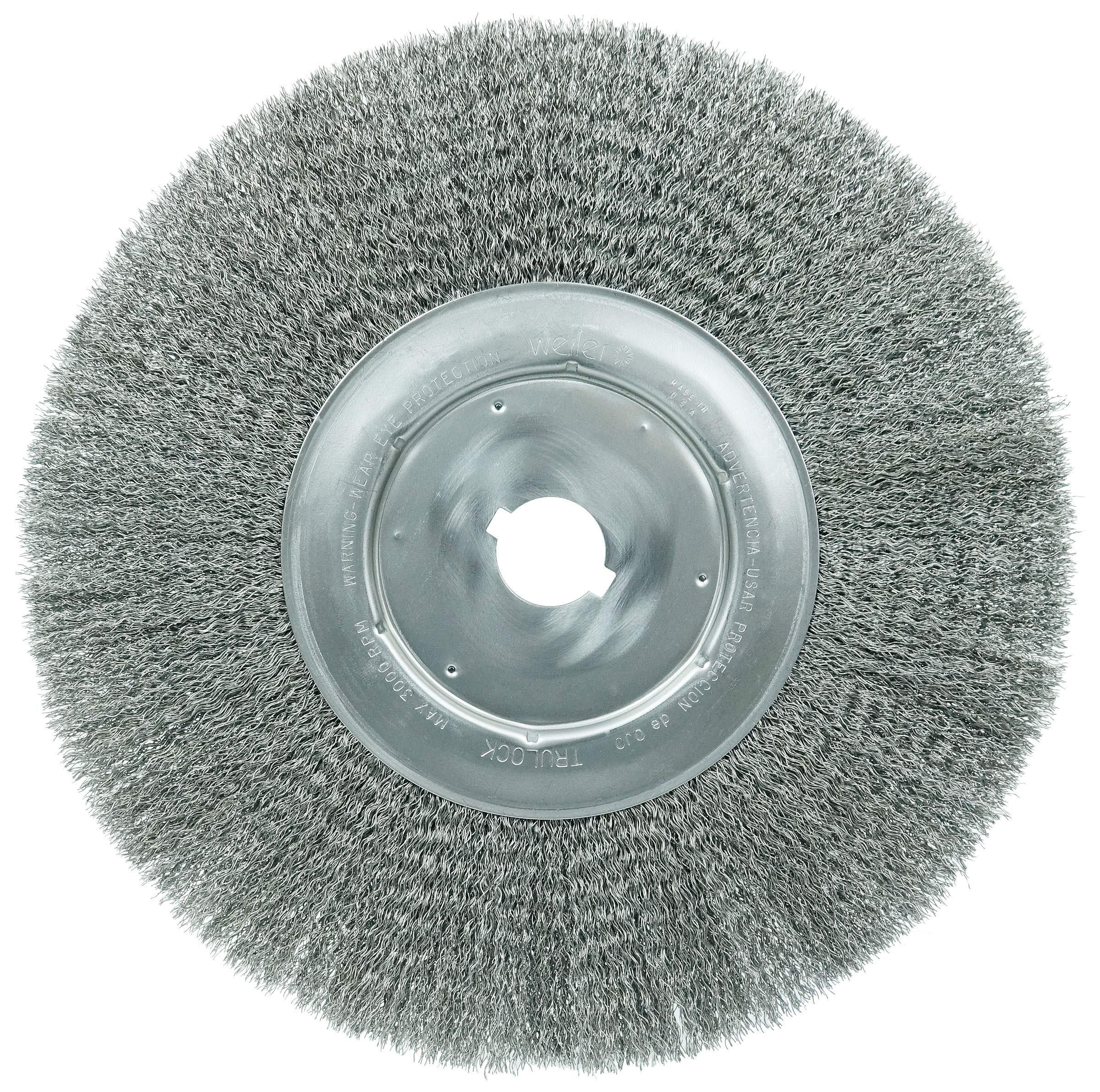 Weiler 01259 10-Inch Narrow Face Crimped Wire Wheel - .014-Inch Steel Fill - 1-1/4-Inch Arbor Hole - Made in USA (Pack of 2) - Perfect for Metal Cleaning, Rust Removal & Surface Preparation in Automotive, Welding & Industrial Applications