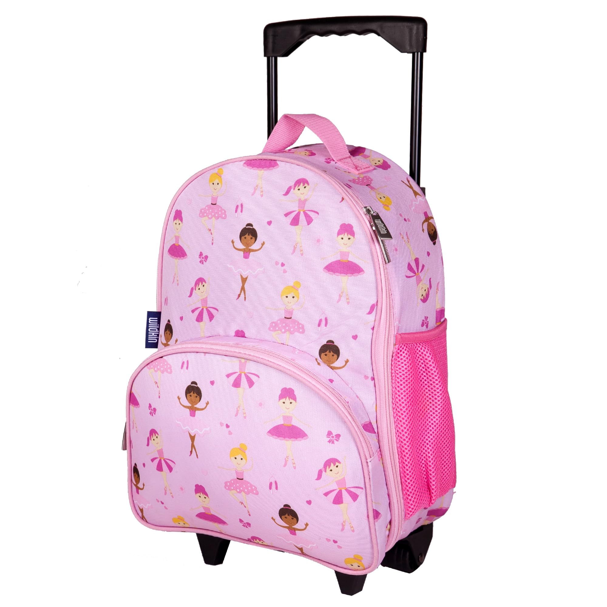 Wildkin Kids Rolling Luggage for Boys & Girls - 16 x 12 x 6 Inch Carry-On Suitcase for School, Sleepovers & Travel (Ballerina Design) - Perfect for Airplane Trips, Weekend Getaways & Summer Camp Adventures