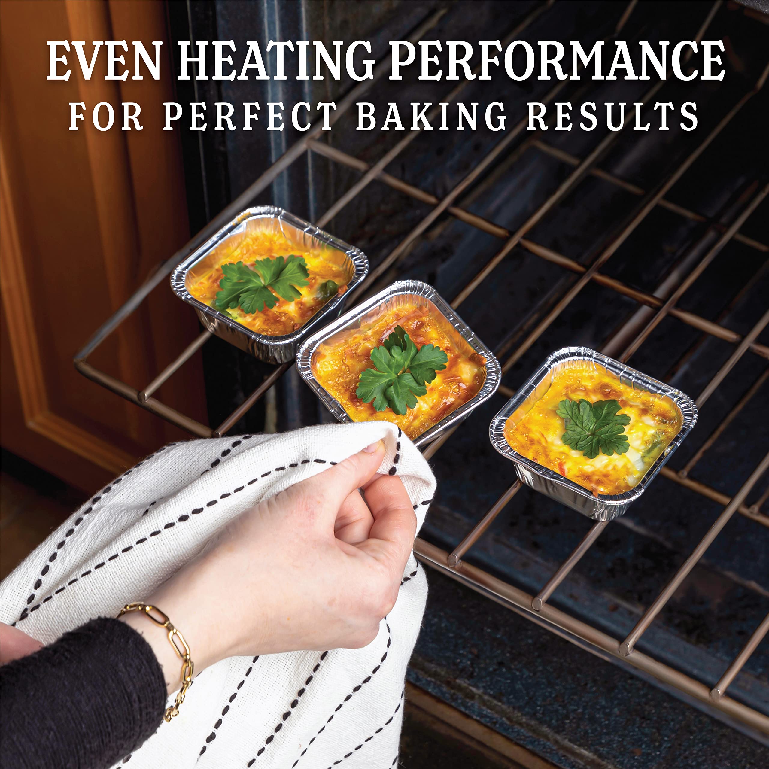 PLASTICPRO 25-Pack 3x3x2 Inch Disposable Aluminum Foil Baking Pans - Perfect for Cakes, Brownies, Bread, Meatloaf & Lasagna - Great for Home Baking, Parties & Meal Prep