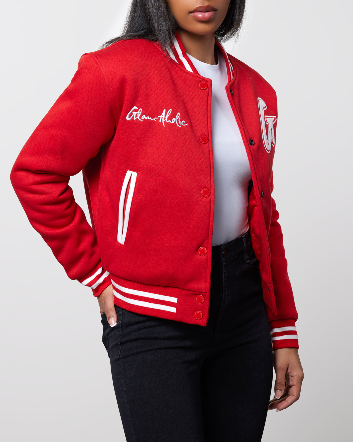Essential Red Varsity Jacket for Men & Women - Classic Baseball Style Letterman Jacket - Perfect for School, Sports & Casual Wear
