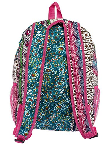 16.5 Inch Bohemian Pink School Backpack - Travel Laptop Bag for Women & Teens, Lightweight Multipurpose Daypack for College, Work, Hiking & Daily Use