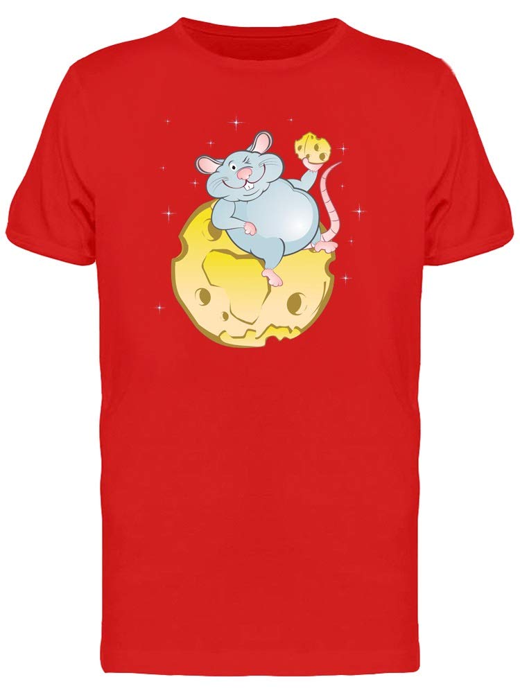 Stylish Men's Cheese Moon & Mouse Graphic T-Shirt - Trendy Funny Novelty Tee for Casual Wear, Gifts & Everyday Outfits