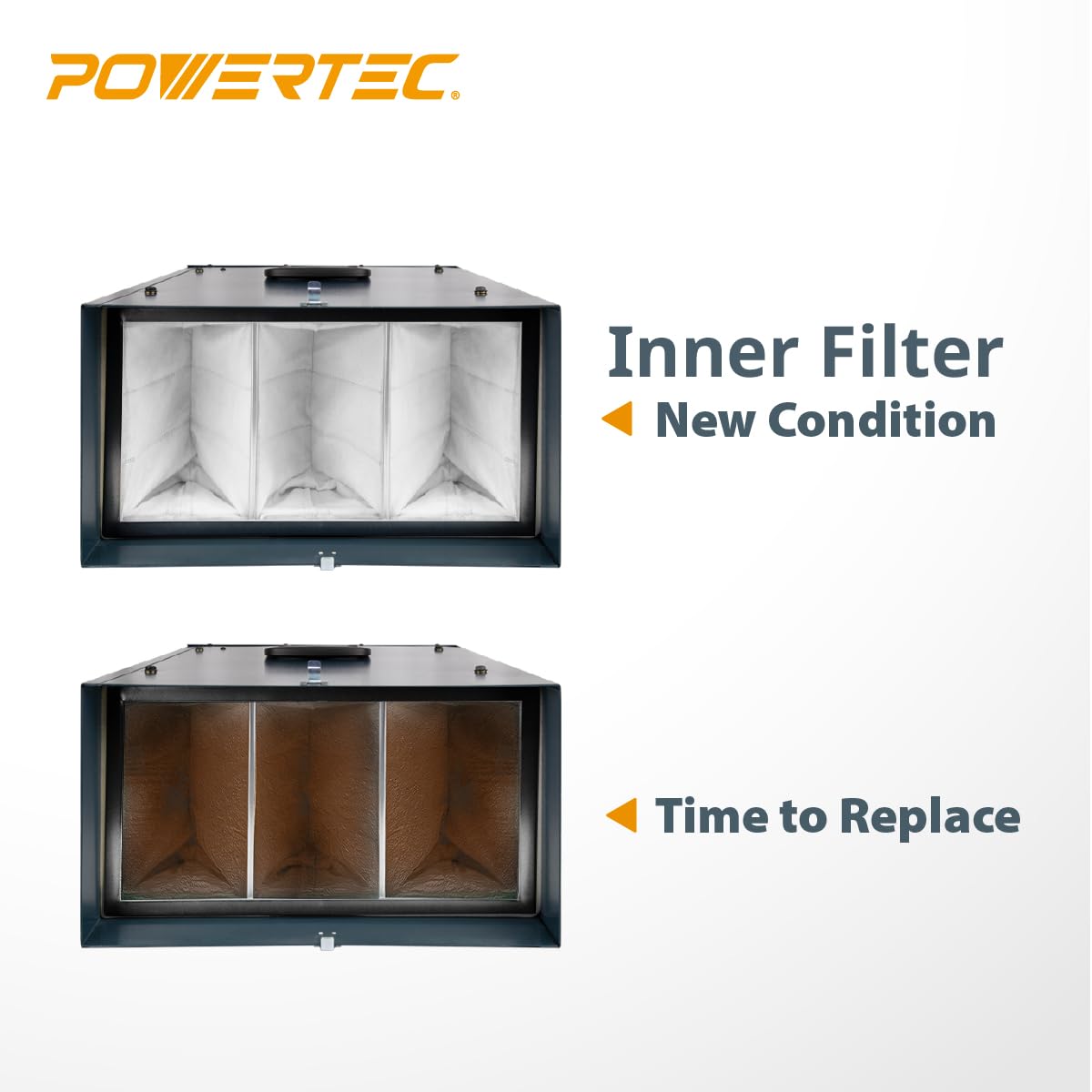 POWERTEC AF1045V 3-Speed Remote Controlled Air Filtration System - 655/875/1060 CFM Hanging Dust Collector for Woodworking, Workshops & Garages | Air Purifier for Dust Removal & Clean Air in DIY Projects & Home Improvement