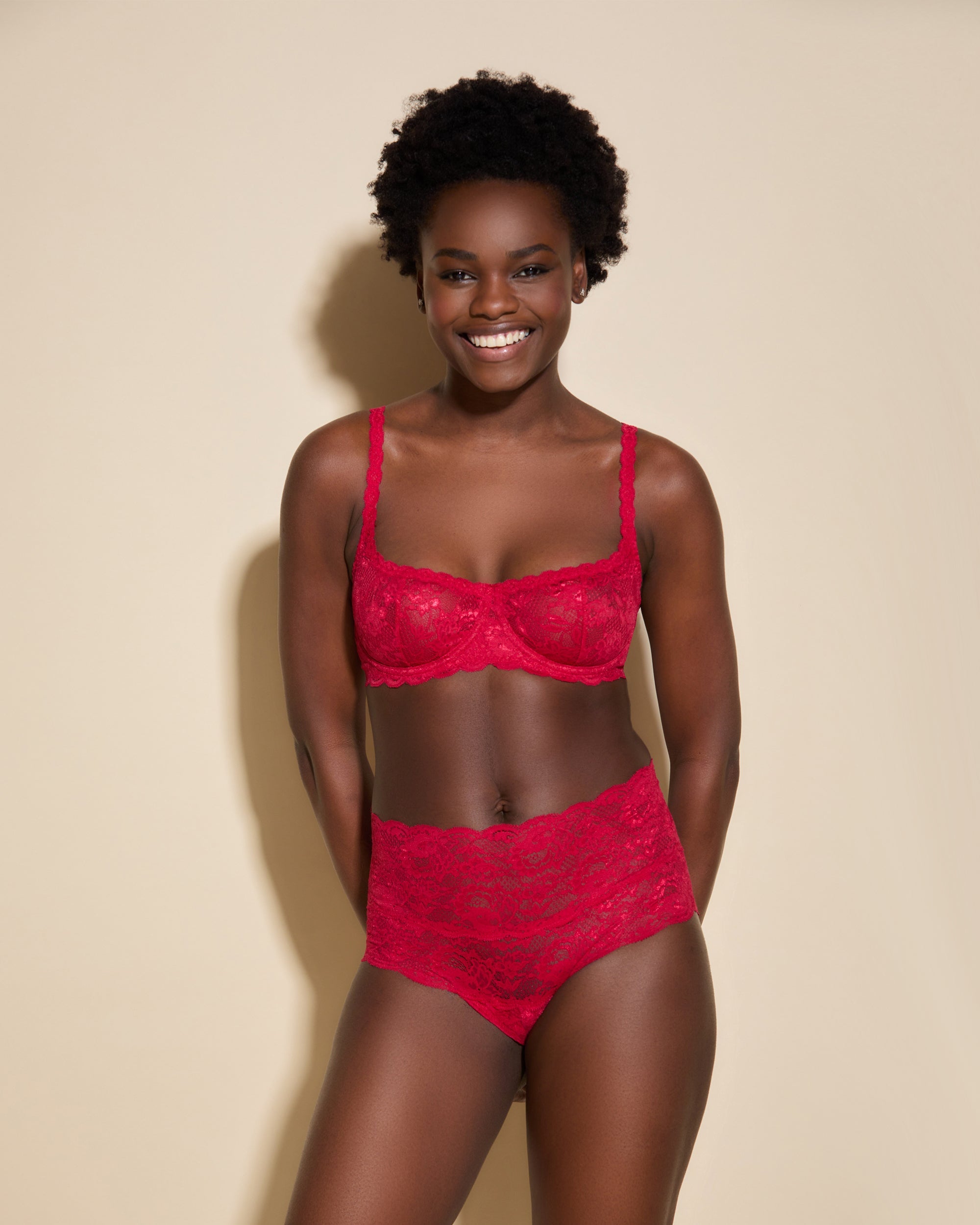 Never Say Never Balconette Bra Mystic Red - Sexy Lace Underwire Push Up Bra for Women - Perfect for Date Nights & Special Occasions