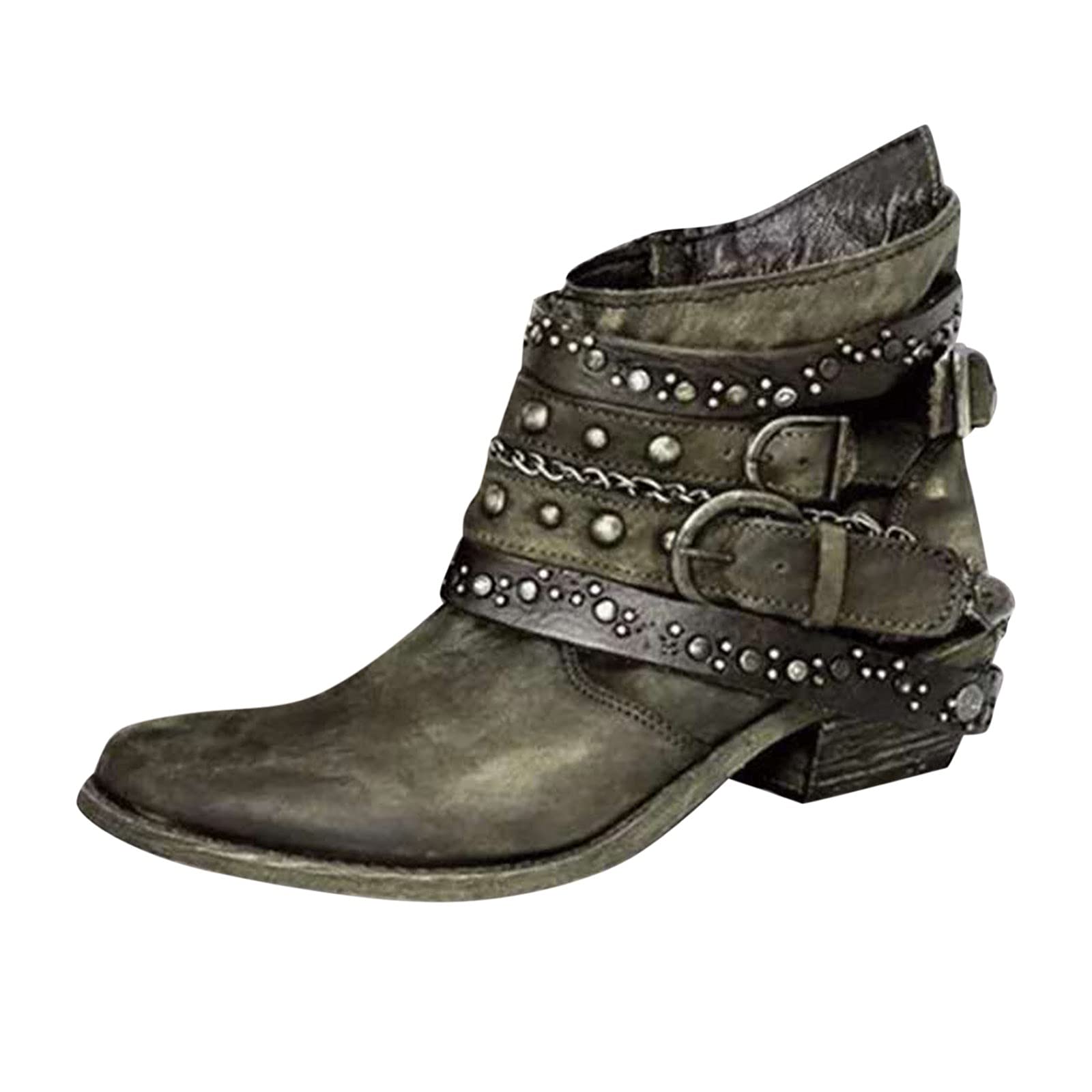**Women's Black Cowboy Boots - Short & Stylish Cowgirl Boots for Western Fashion | Durable Steel Toe Work Boots (Green, Size 9.5) | Perfect for Rodeo, Country Dancing & Outdoor Work**