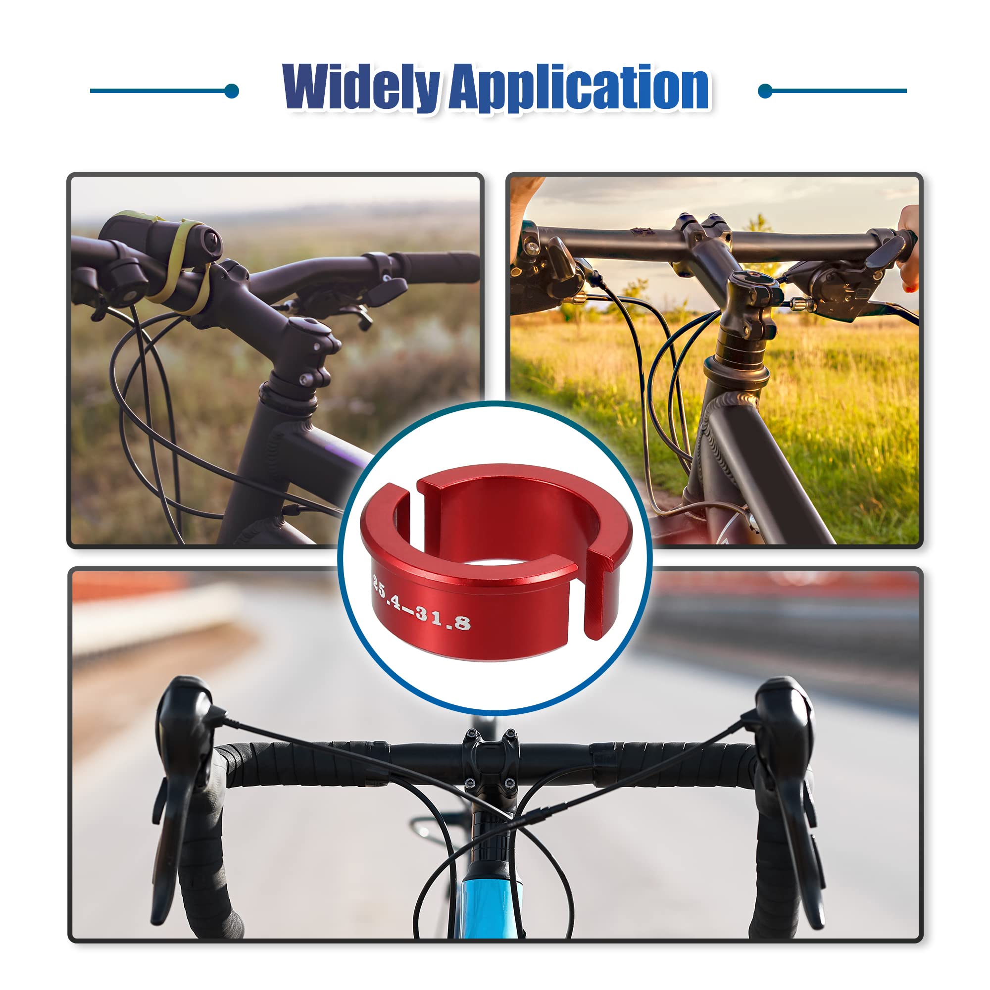 X AUTOHAUX 4-Piece Bike Handlebar Shims Stem Adapter Kit - Compatible with Mountain Bikes, Road Bikes & MTB - Perfect for Handlebar Adjustments & Bike Upgrades