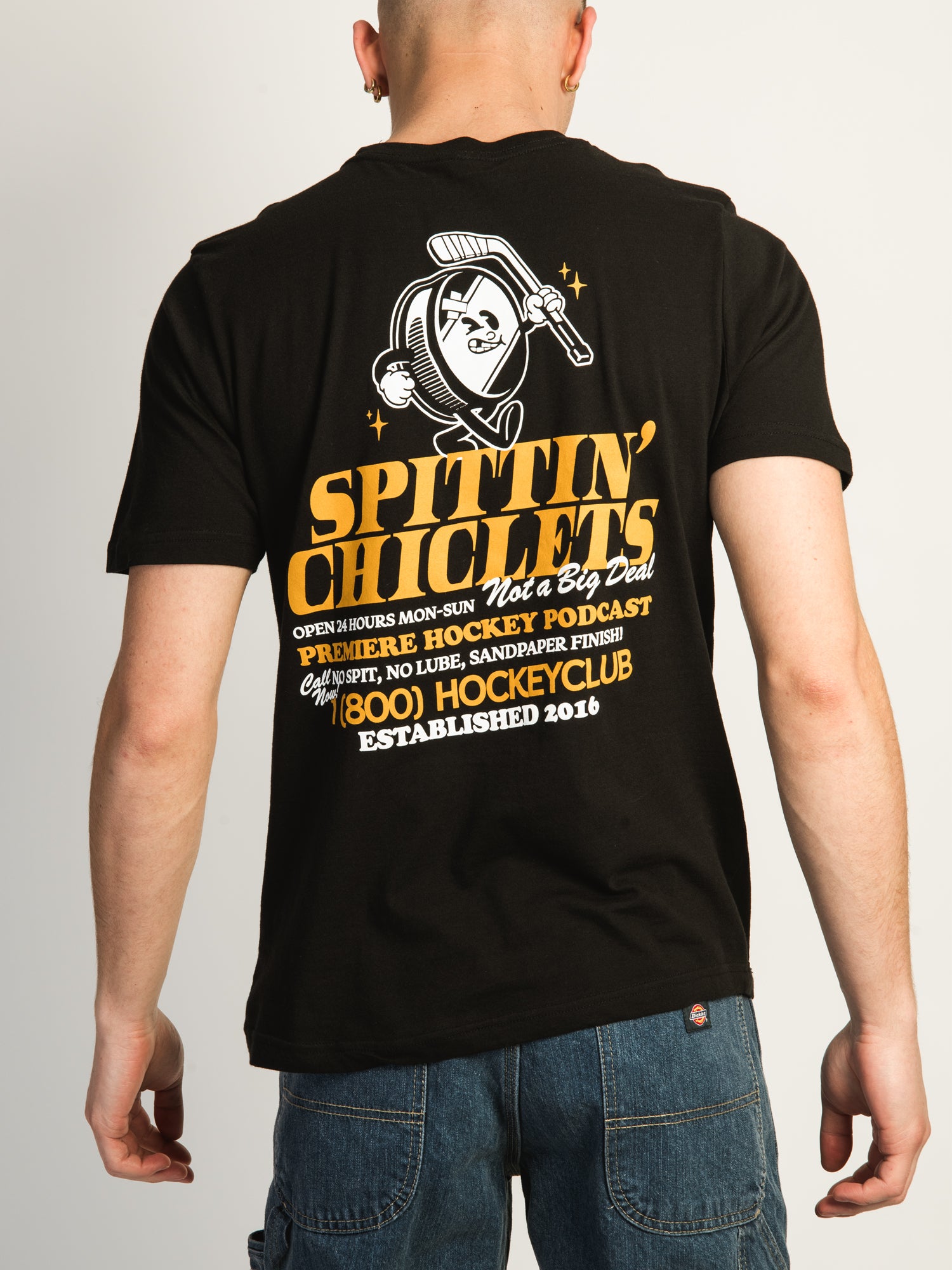 Barstool Sports Spittin' Chiclets Hockey Puck T-Shirt - Men's Hockey Fan Apparel for Games & Casual Wear