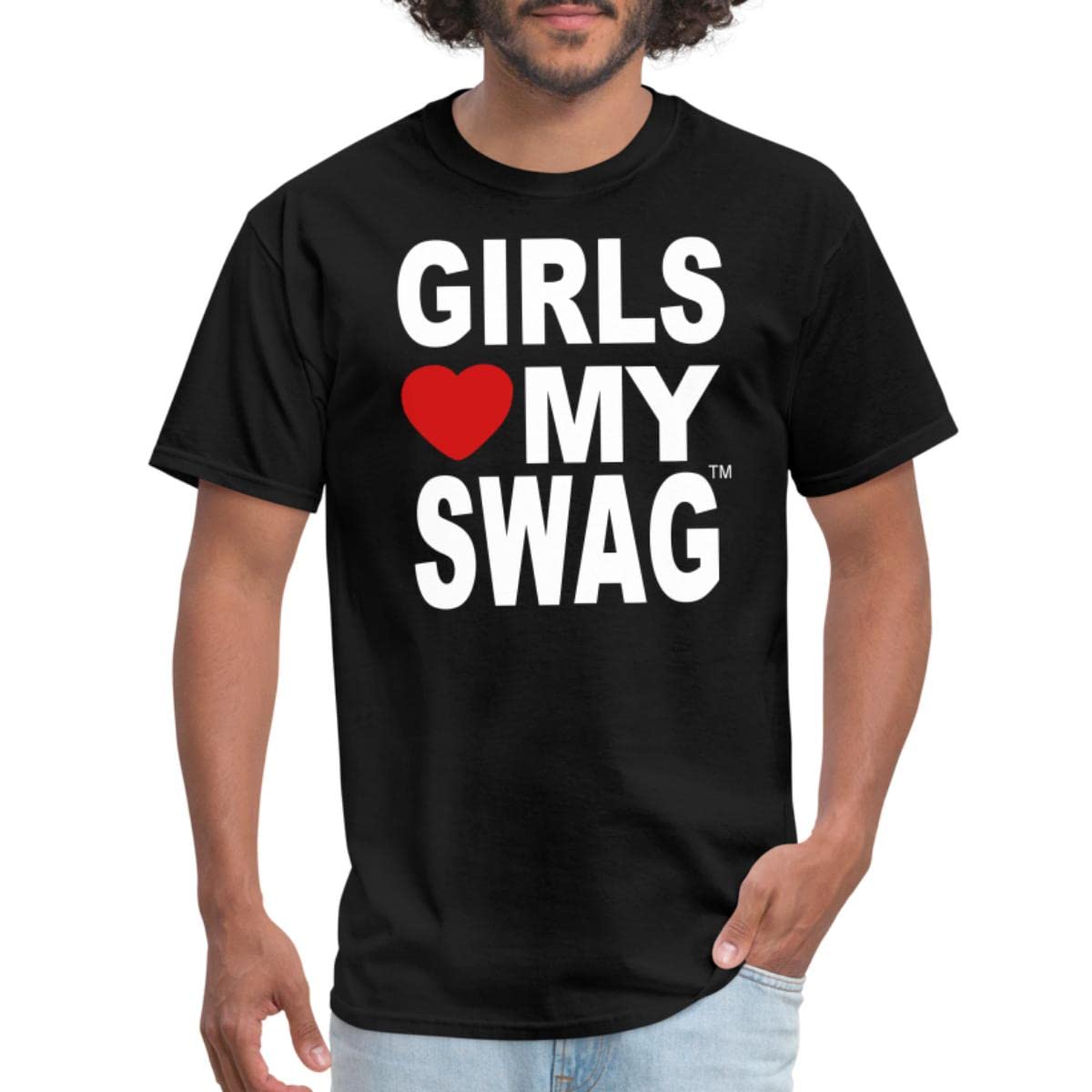 Spreadshirt® Girls Love My Swag Hip Hop T-Shirt for Men - Trendy Streetwear & Urban Fashion for Concerts, Parties, and Casual Wear