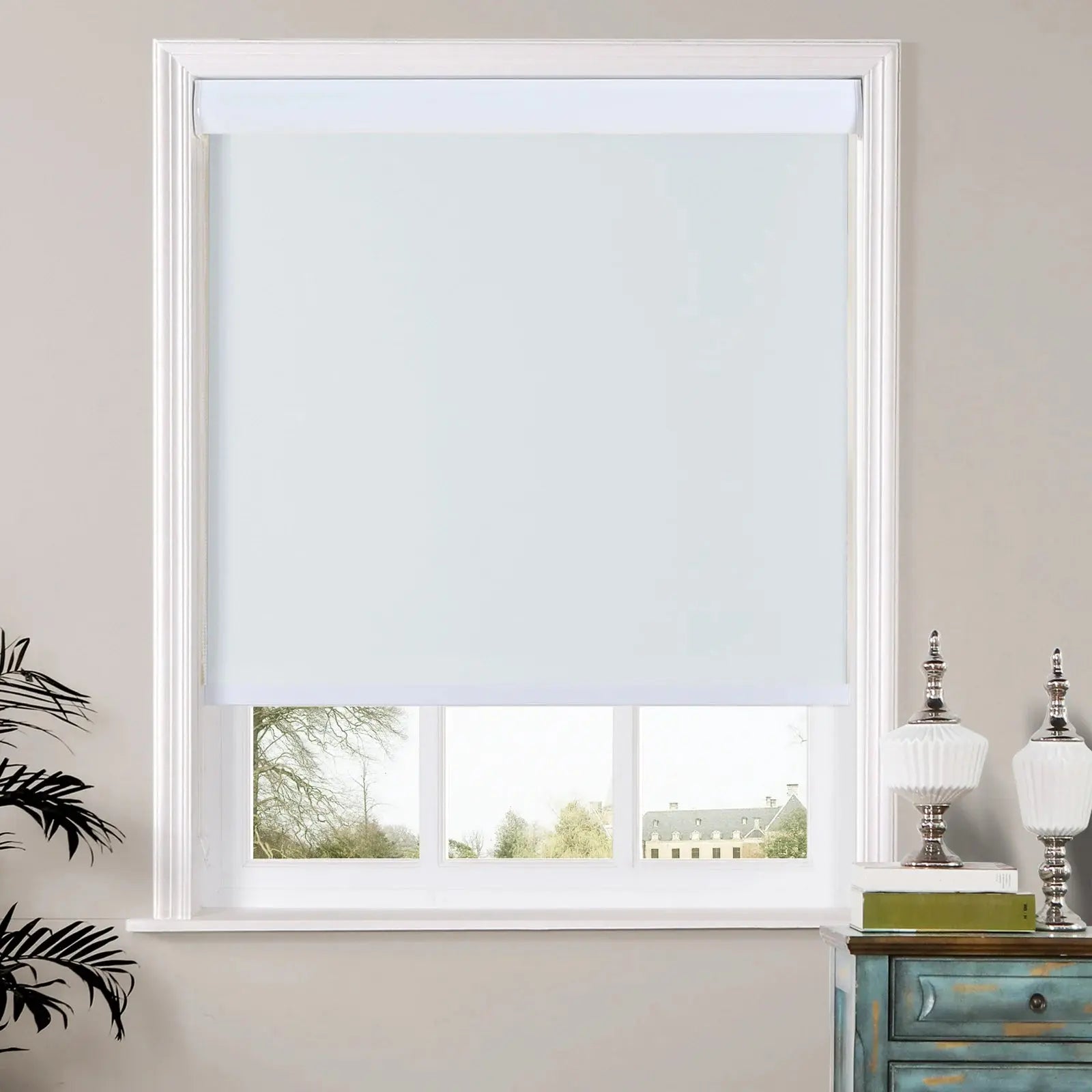 Harlen Blackout Waterproof Roller Shades with Loop Control & Cassette Header - Perfect for Bedrooms, Living Rooms & Home Offices