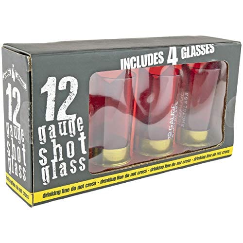 12 Gauge Shotgun Shell Shot Glasses - Set of 4 Novelty Drinking Cups for Hunting Enthusiasts, Funny Redneck Gifts for Father's Day, Birthday & Man Cave Decor - Perfect for Parties, Camping & Outdoor Adventures - FON 10052 by Fairly Odd Novelties