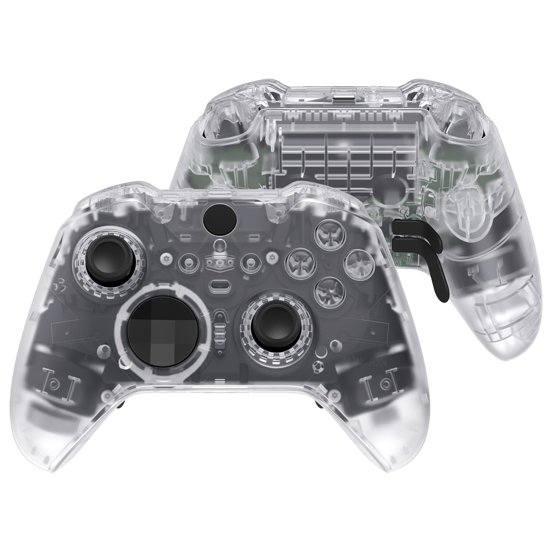 eXtremeRate Clear Full Shell Replacement with Buttons Kit for Xbox One Elite Series 2 & Elite 2 Core Controller (Model 1797) - Customize Your Gaming Experience for Enhanced Comfort and Style