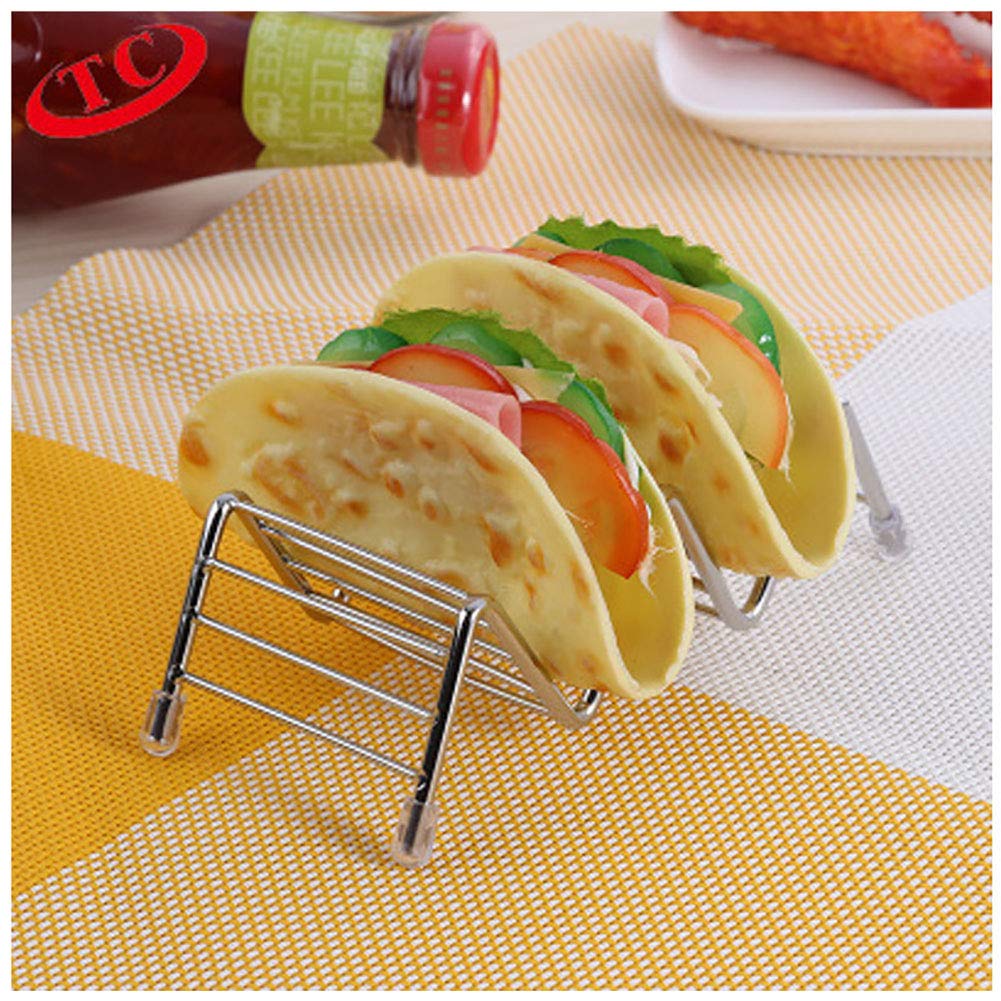 Premium Stainless Steel Taco Shell Stand - Holds 3 Tacos Upright, Oven & Dishwasher Safe for Easy Cleaning | Perfect for Taco Night, Parties & Mexican Food Lovers