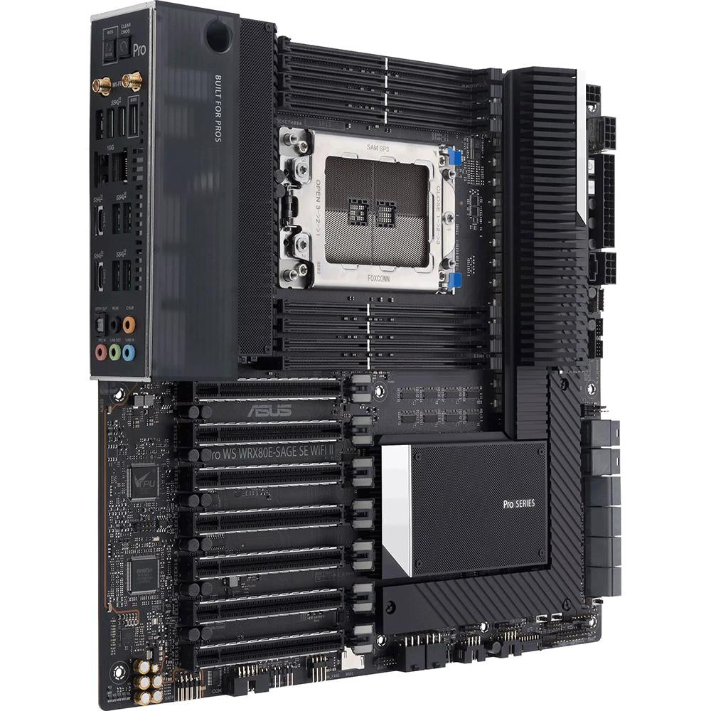 ASUS Pro WS WRX80E-SAGE SE WiFi II AMD WRX80 Workstation Motherboard - High Performance for 3D Rendering, Video Editing & Data Science | Perfect for Professional Creators & Engineers