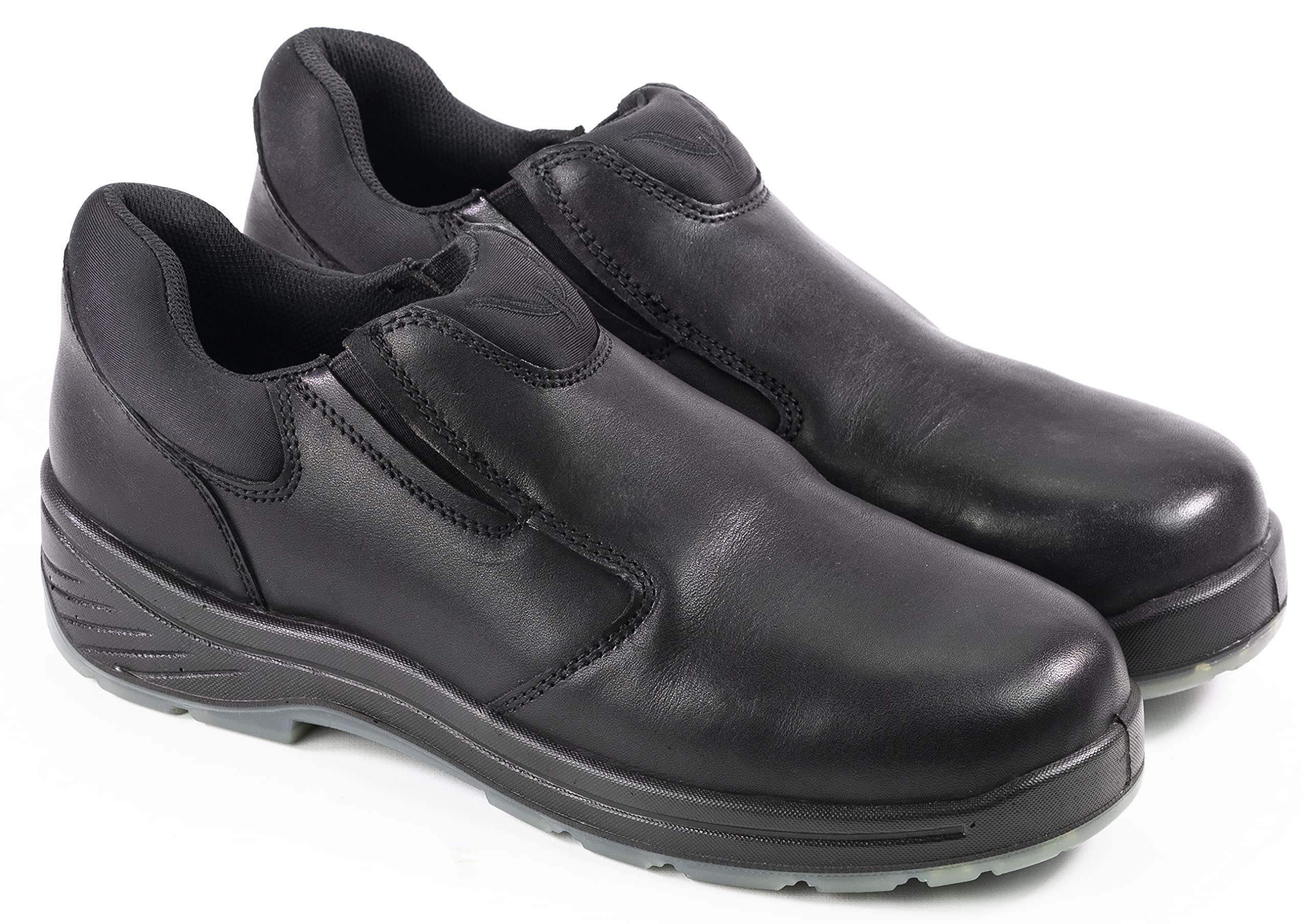 Thorogood Thoro-Flex Black Slip-On Work Shoes for Men & Women - Premium Full-Grain Leather Upper, Cushioned Footbed, Slip/Oil/Puncture Resistant Outsole - Ideal for Construction, Warehouse & Industrial Work Safety