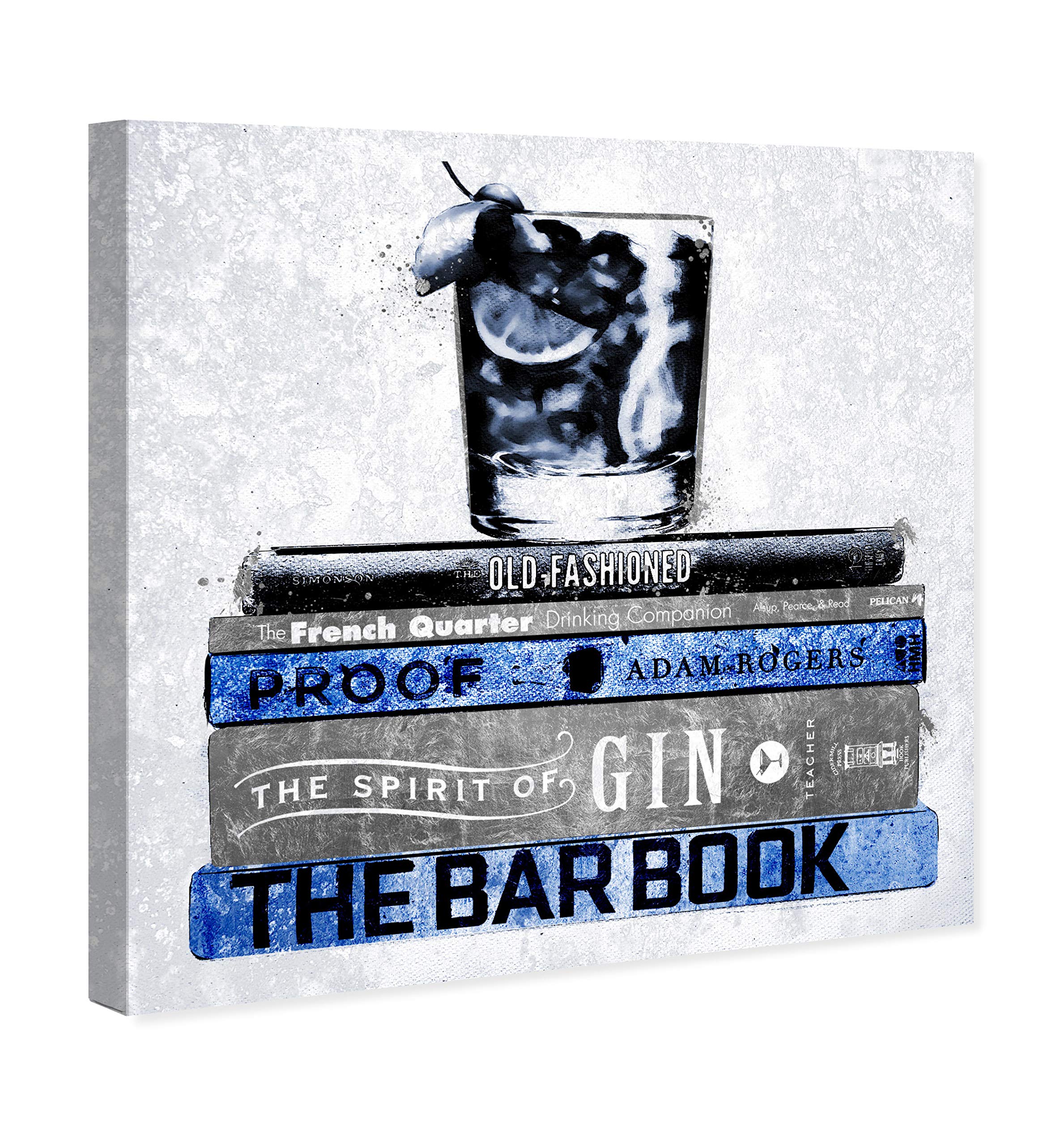 Luxe Bar Books Indigo Wall Art Canvas Print - 30